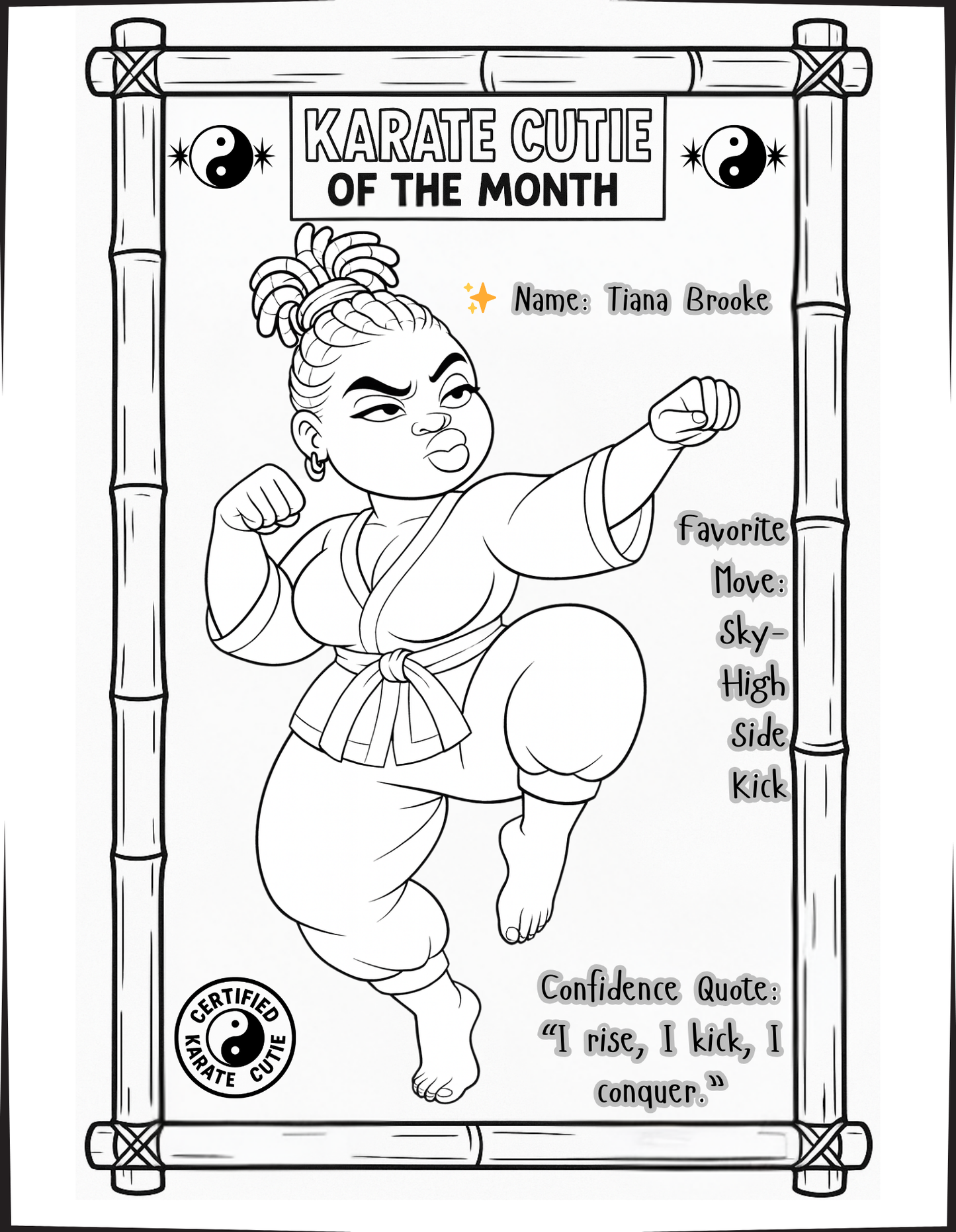 Melanated Cocoa Cuties Kicks And Colors Coloring Book