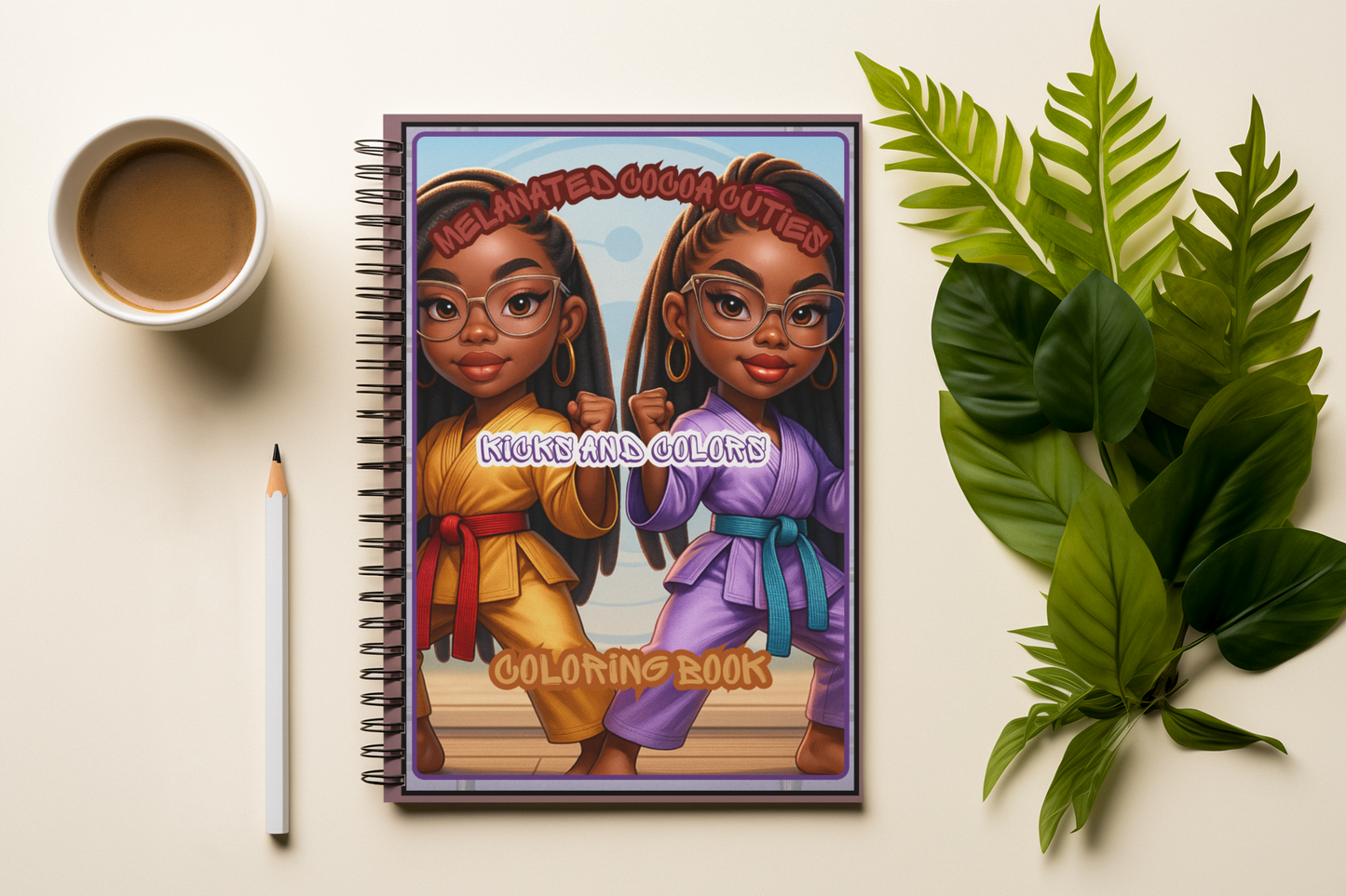 Melanated Cocoa Cuties Kicks And Colors Coloring Book
