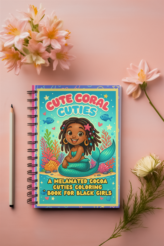 Cute Coral Cuties | Black Mermaid Coloring Book for Black Girls | Uplifting Underwater Fantasy Art