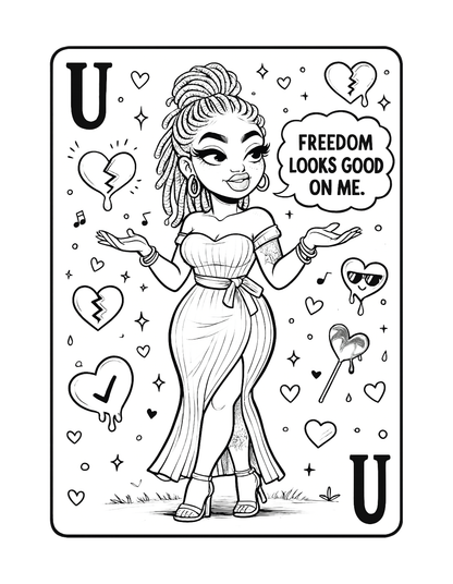 Love Letters In Every Shade | Valentine’s Day Coloring Book for Black Women | Sassy Love & Self-Care Art