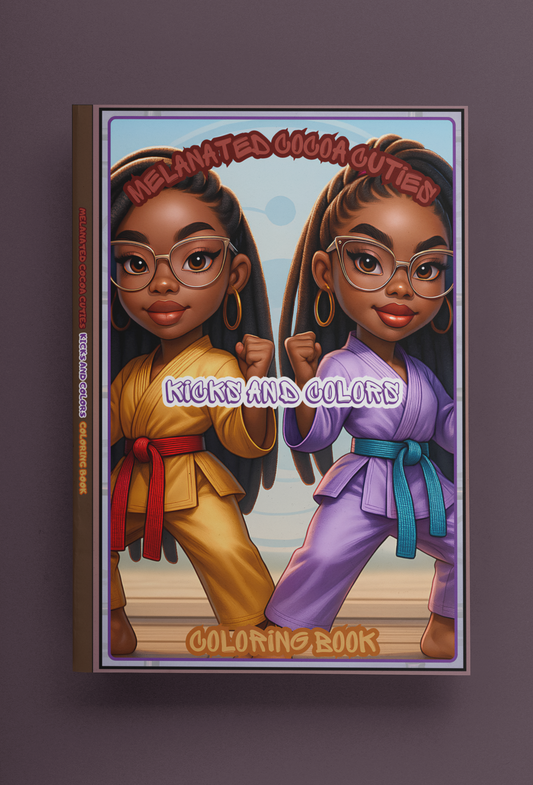 Melanated Cocoa Cuties Kicks And Colors Coloring Book