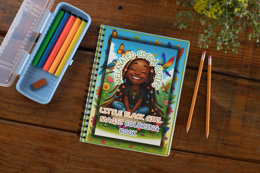 Little Black Girl Magic Coloring Book | Black Girl Juice Box Characters & Affirmations | Melanated Cocoa Cuties